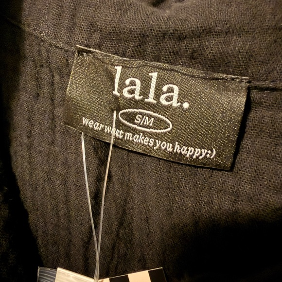 Dressed in LALA Made Me Do It Oversized Button Up in Black NWT S/M - Picture 5 of 8